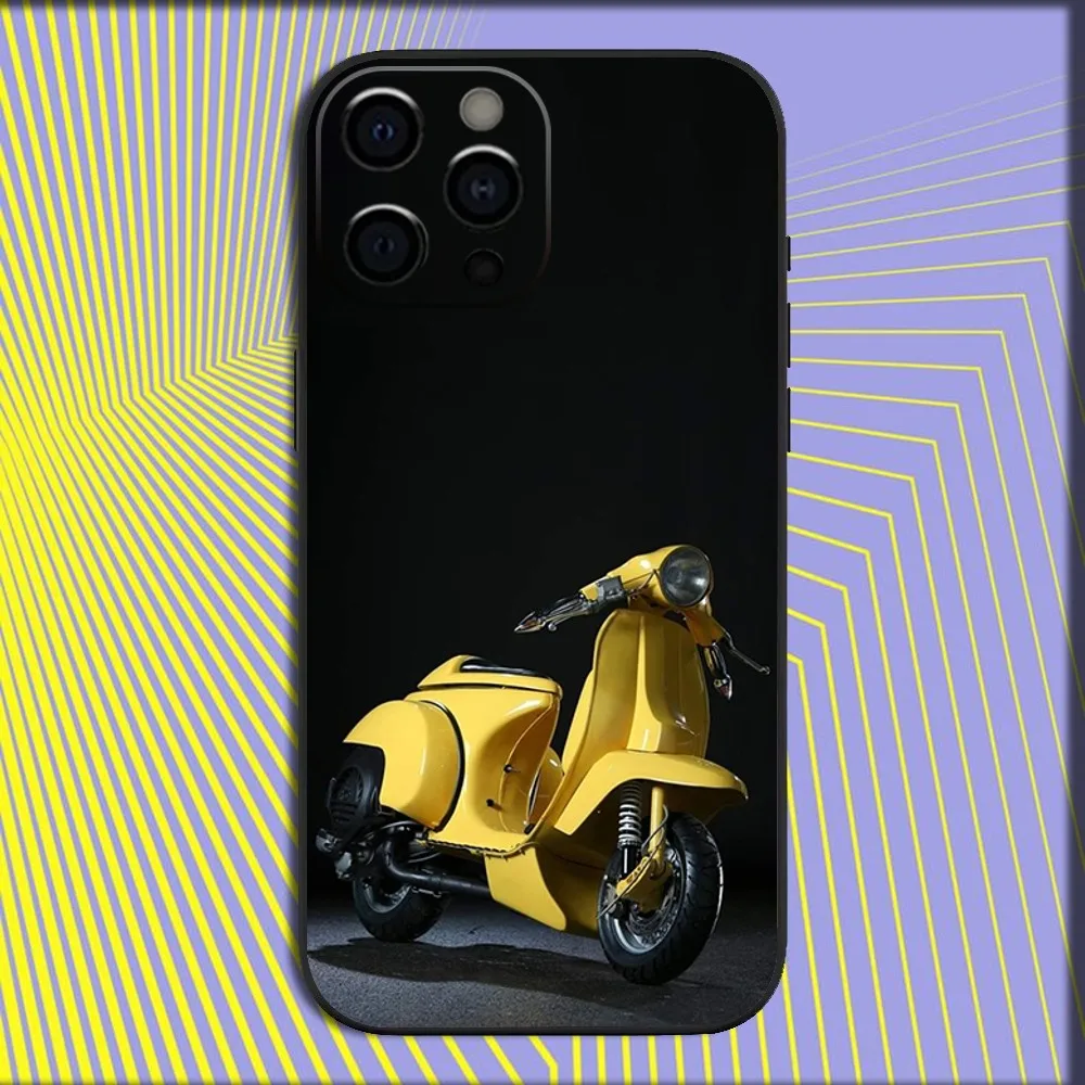 Sleek V-Vespa Scooter Moto Soft Black Phone Case