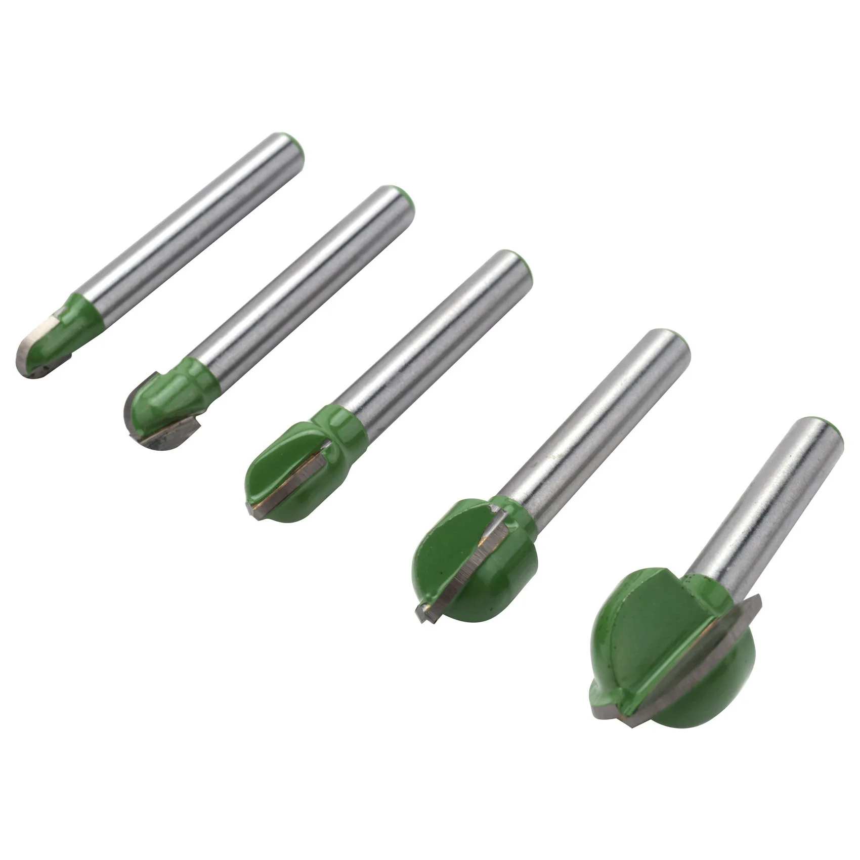5Pcs 6Mm Shank Ball Nose Router Bits Set End Mill Round Cove Box Solid Carbide CNC Radius Core Milling Bit