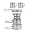 Camping Cookware Set Outdoor Pot Tableware Kit Stainless Steel Bowl Cup Cover Travel Cutlery Utensils Hiking Picnic Equipment 1