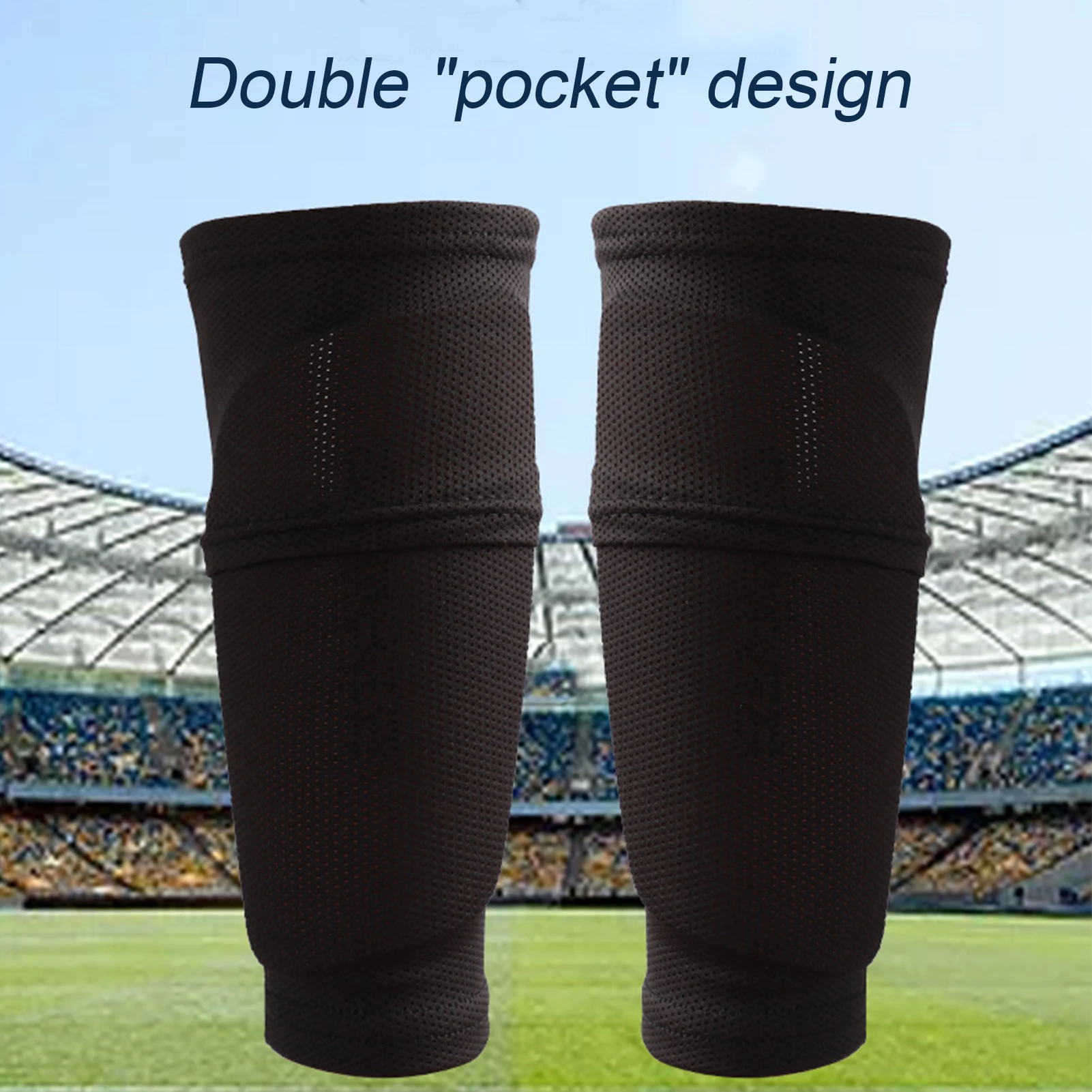 1 Pair Shin Guards Soccer Football Shin Pads Support Sock Nylon Leg