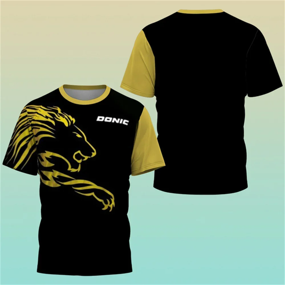 Neues, angesagtes 3D-Druck-Boutique-Tischtennis-Shirt, Trainings-T-Shirt, schweißabsorbierend, bequemes Oberteil, Badminton-Sport, Rundhalsausschnitt, O N – Detail 11