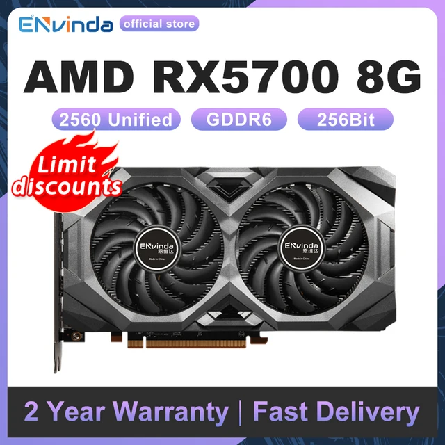ENVINDA 중고 RX5700 8G 비디오 그래픽 카드, 성능과 가격 면에서 뛰어난 제품
