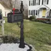Polar Aurora Barcelona Decorative Post Mailbox Combination Stratford Heavy Duty Postal Mail Box Cast Aluminum(Black) 2