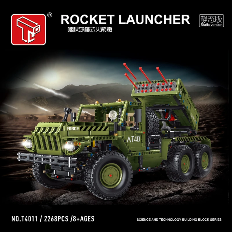 

High Tech T4011 2268pcs Military RC Katyusha Rocket Launcher Retome Control Car Model Building Blocks Bricks Boys Toys Gifts