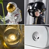 Creative Glass Vase Resin Astronaut Diver Ornaments Flower Vases Hydroponics Desktop Decor Flowers LED Light Pluggable Battery 4