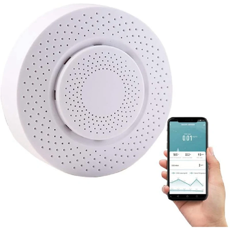 

Смарт-детектор качества воздуха Tuya с Wi-Fi, детектор двуокиси углерода в воздушной коробке, автоматический удаленный датчик контроля, датчик формальдегида
