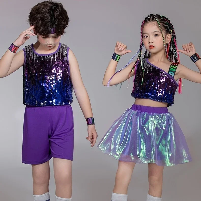 Senza Maniche YiZYiF Costume Danza Bambine Con Paillettes Set Top Crop E  Shorts Per Jazz, Hip Hop E Ginnastica Set Danza Con Paillettes