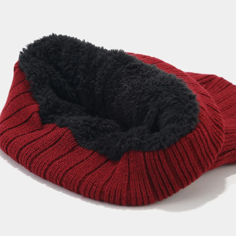 Men Women Cashmere Knit Hat Neck Gloves three-piece Cold Thick Windproof Riding Warm Suit Bufanda Hombre Gorro Invierno