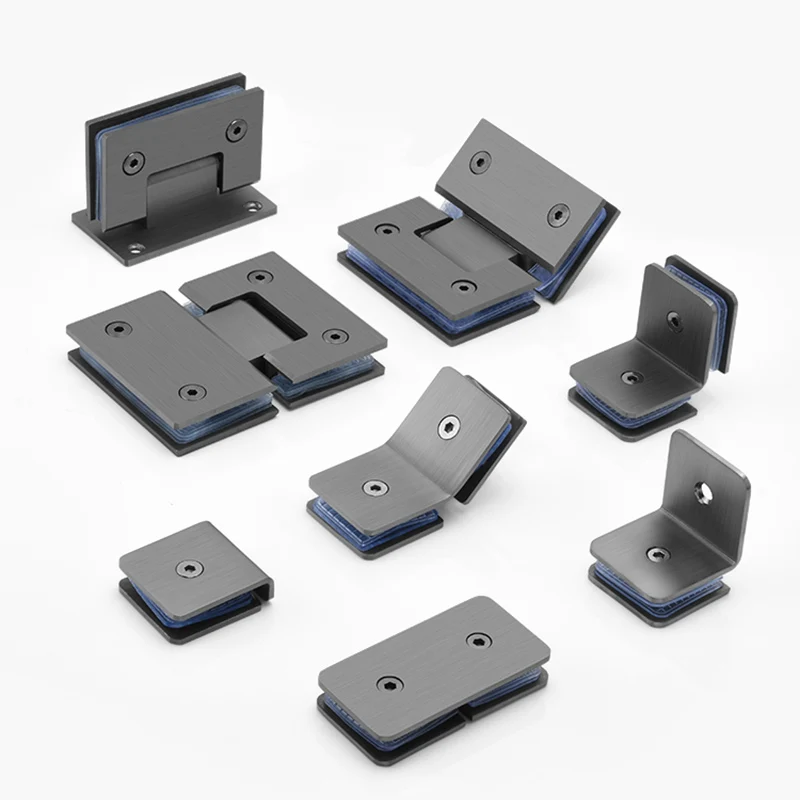 Stainless Steel Bathroom Glass Door Hinge 90 &deg; 180 &deg; Glass Fixing Clip Connector Office Partition Hinge Angle