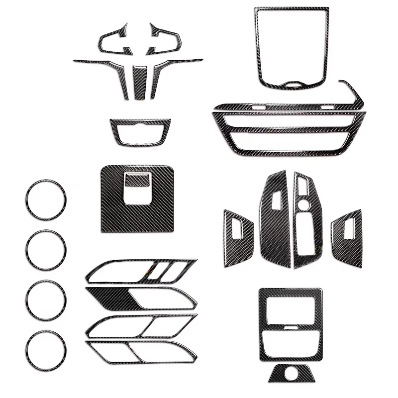 BMW X3 G01 G08 X4 G02 차량용 카본 파이버 실내 센터 콘솔 CD 스티어링 휠 도어 패널 트림 스티커 튜닝 액세서리