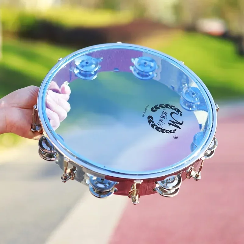 8/10 Inch Tambourine Adjustable Tone Hand Drum Double Row Drum for Christian Dance hand tambourine