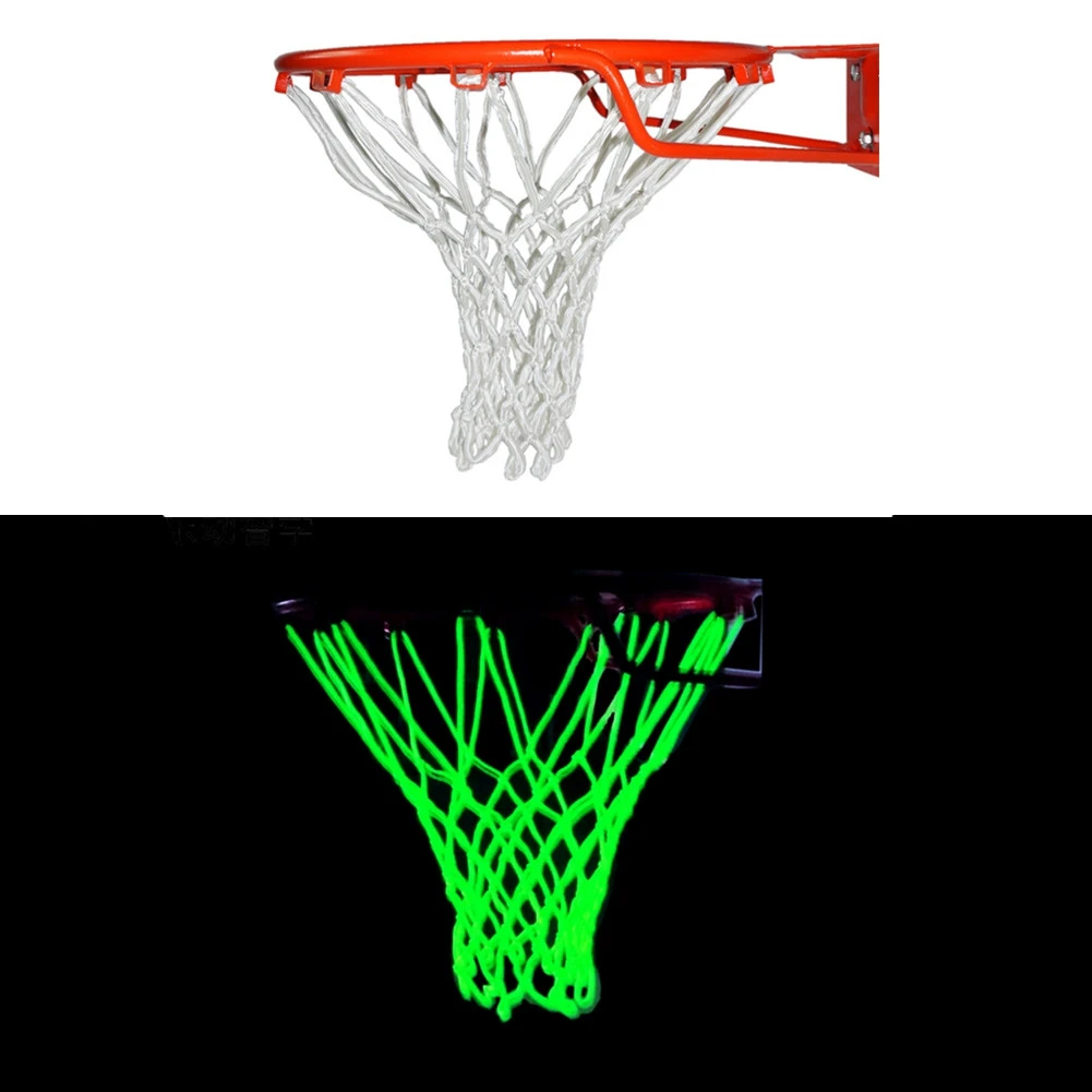 Luminous Basketball Net Self-illuminated Glowing Light Fluoresc Basketball Standard Training Nylon Net Outdoor Sport Accessories