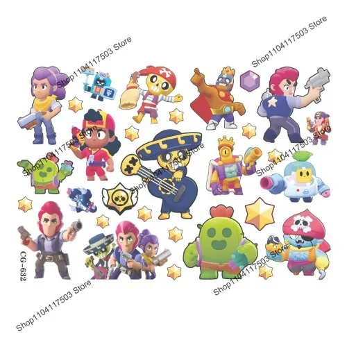 Game Series Tattoo Stickers Waterproof Cute Sticker Cartoon Kids Girls Christmas Birthday Gift Reward Toy