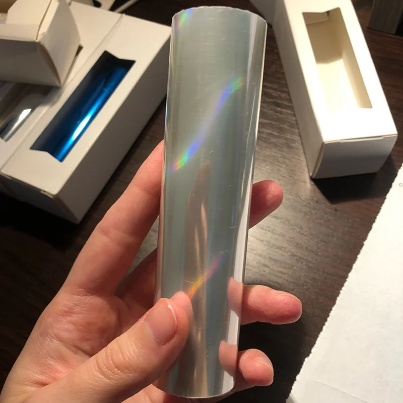 Description Picture 3 of itemChzimade 5M Hot Stamping Foil Roll Paper Holographic Heat Transfer Foil Vinyl Film For Cards Making Iron On Leather Diy Crafts