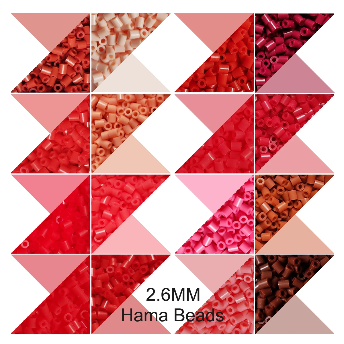 2.6MM Mini Beads 1000PCS Red Colors Pixel Art Fuse Gift Hama Diy Puzzles Iron