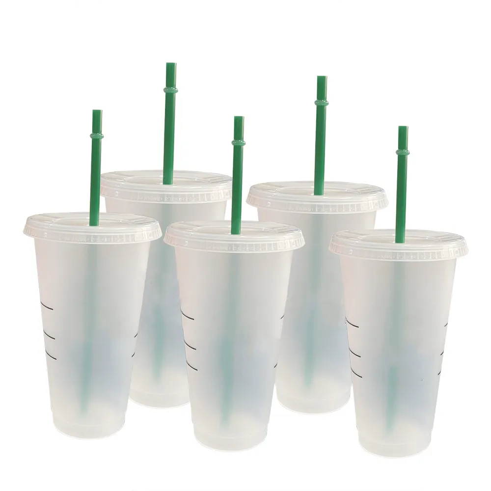 Description Picture 5 of item5pcs Wholesale Straw Cups Plastic Tumbler With Lid Straw Reusable Cups Summer Drinks Bottle Drinkware Mugs Coffee Milk Tea Cups