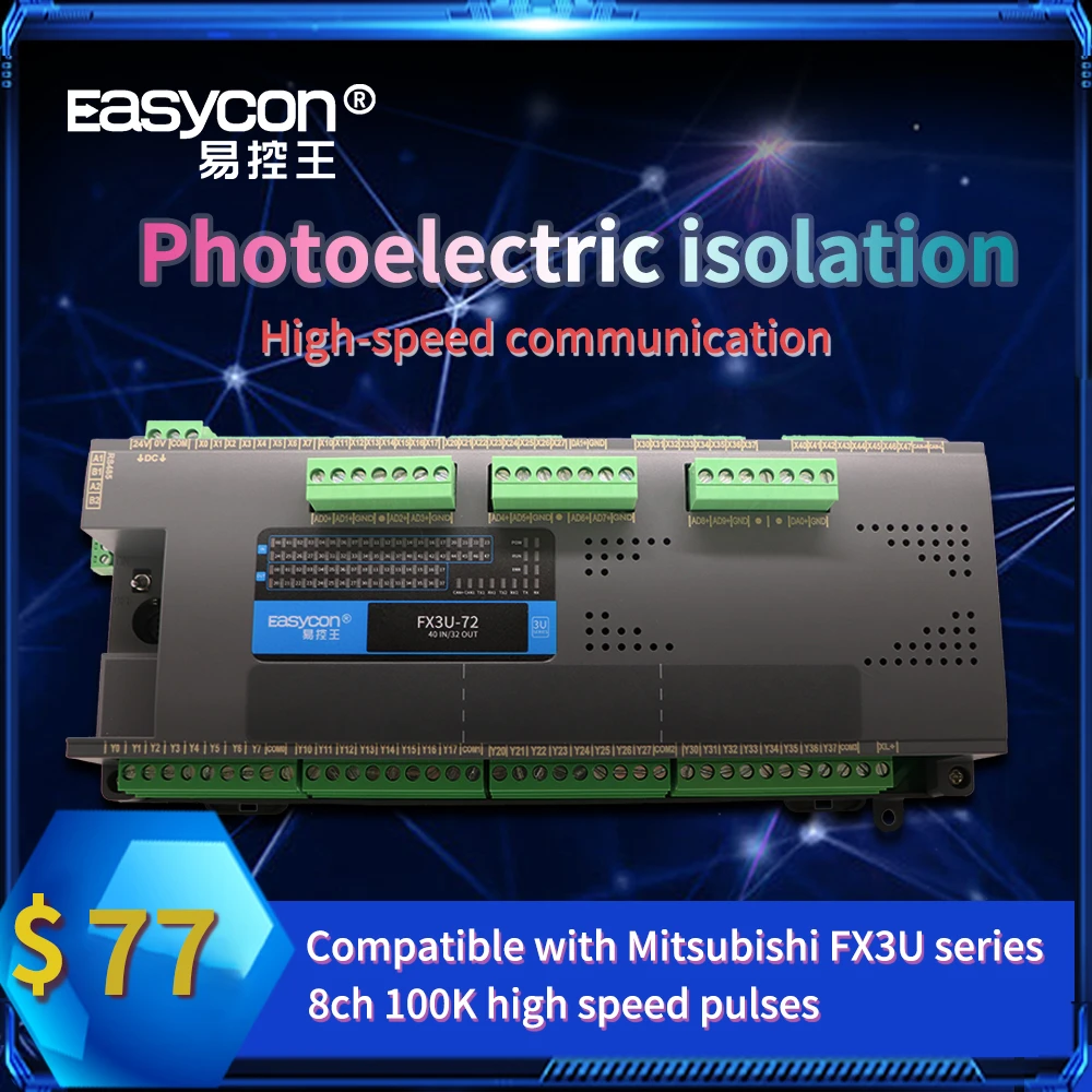 Fx3u32/48/72mrt10ad2da With Analog Plc Controller Work With Servo