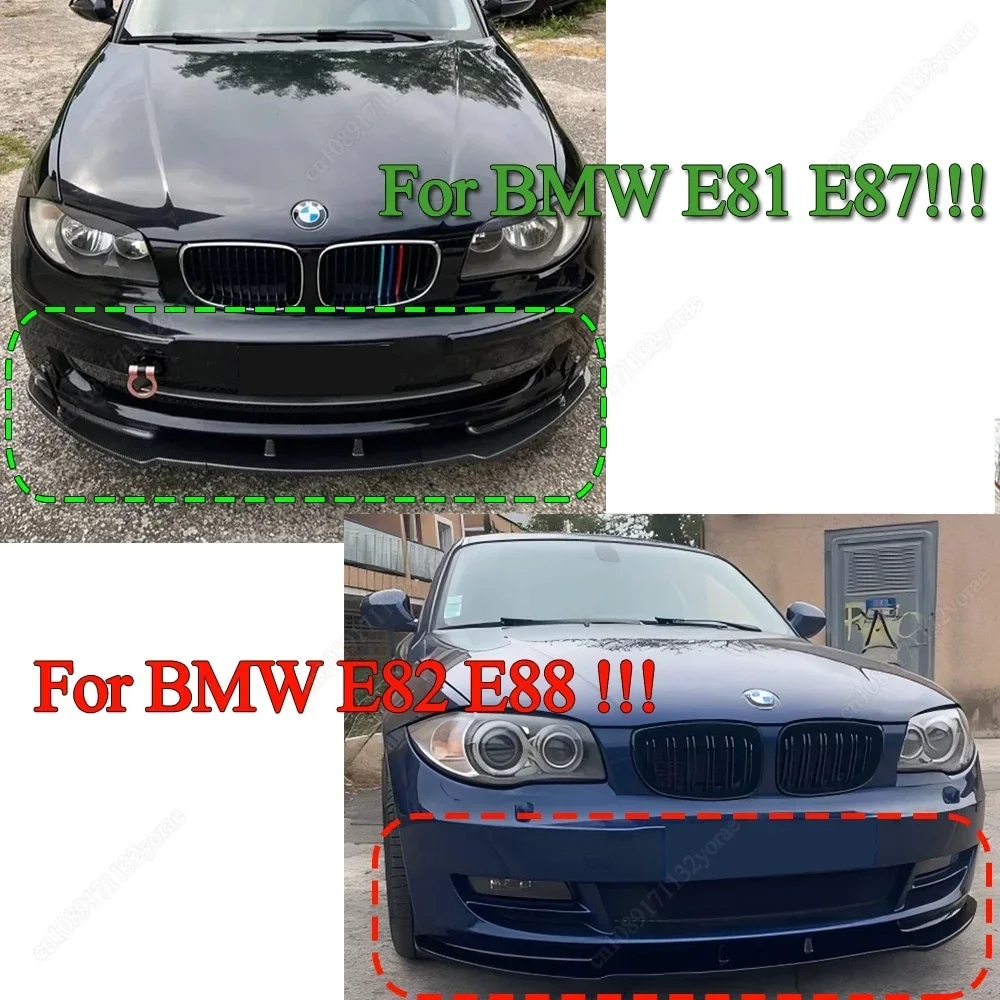Auto Voorspoilers voor BMW 1 Series E81 E82 E87 E88 LCI Standard Edition 2008-2011, Voorbumper Spoiler Front Splitter Lip Diffuser, Protector Trim Auto Body Kit Duurzame Diffuser,A/Black