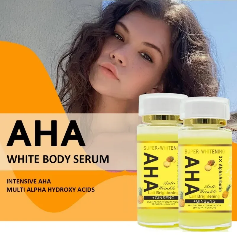 

AHA Fruit Acids Whitening Serum Booster Cleans Pores Exfoliation Bleaches Skin Tone for Glowing Skin Health 120ml