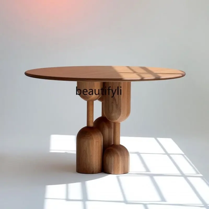 

Nordic Solid Wood Dining Table Oak Light Luxury Household Dining Table round Conference Reception Reception Table