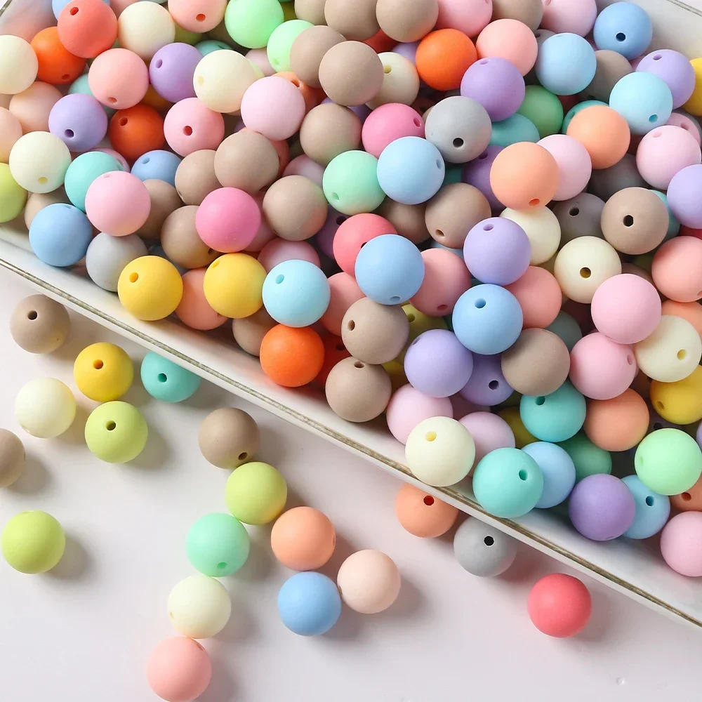 8-14mm 원형 아크릴 비즈 무광 루즈 스페이서 비즈 여성용 쥬얼리 제작 DIY 바느질 보헤미안 여름 팔찌 목걸이