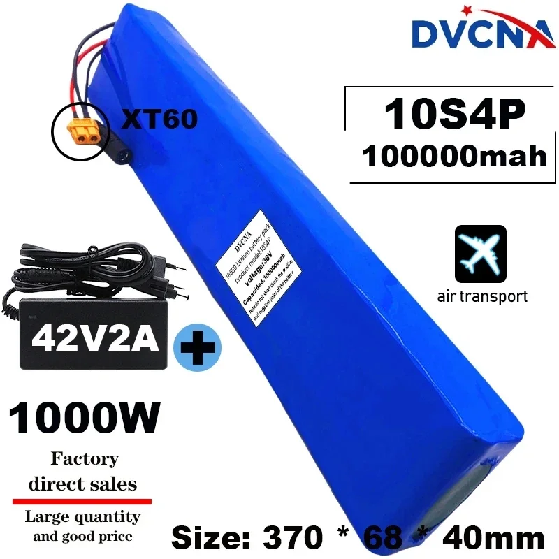 36V 10S4P 100Ah 1000W High Power 18650 Lithium Battery Pack Ebike