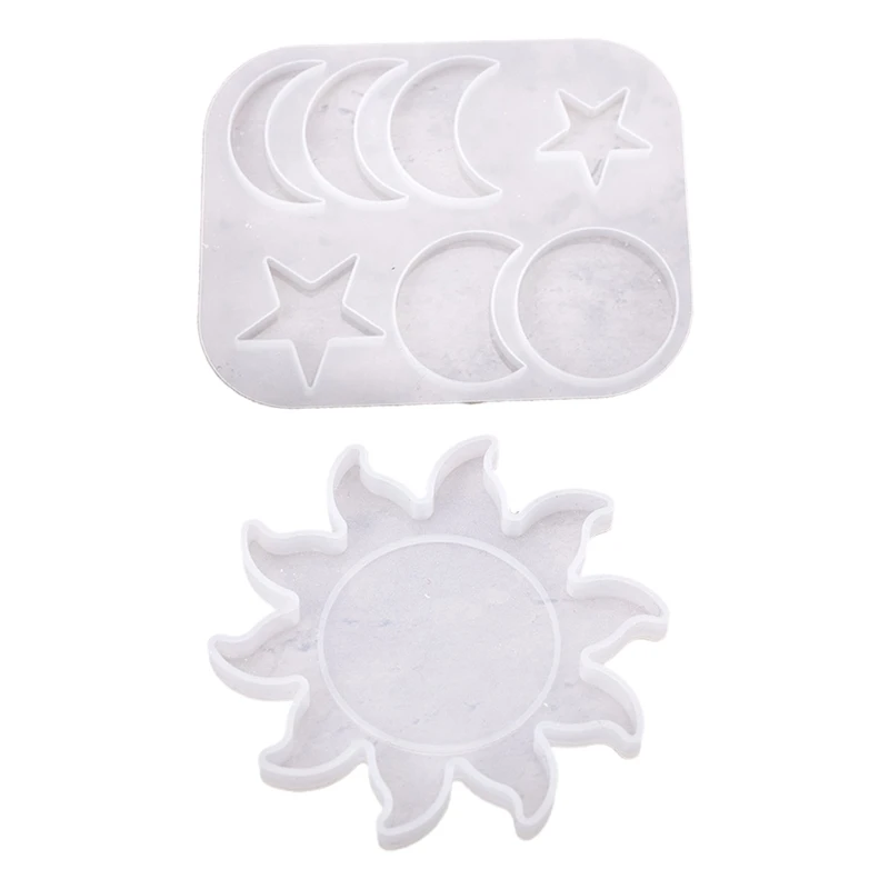 

N58F Crystal Epoxy Resin Mold Moon for Sun Lunar Pendant DIY Silicone M