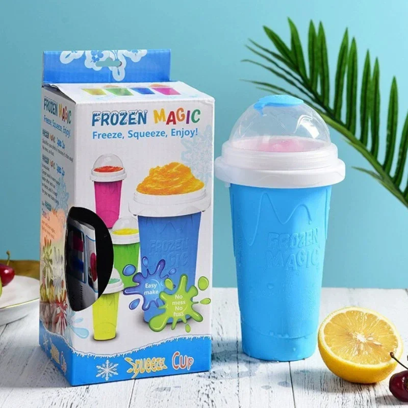 Quick-Frozen Silicone Smoothies Cup Ice Cream Milkshake Bottle Summer DIY Juice Iced Cup Freezed Portable Squeeze Slushie Cups 6