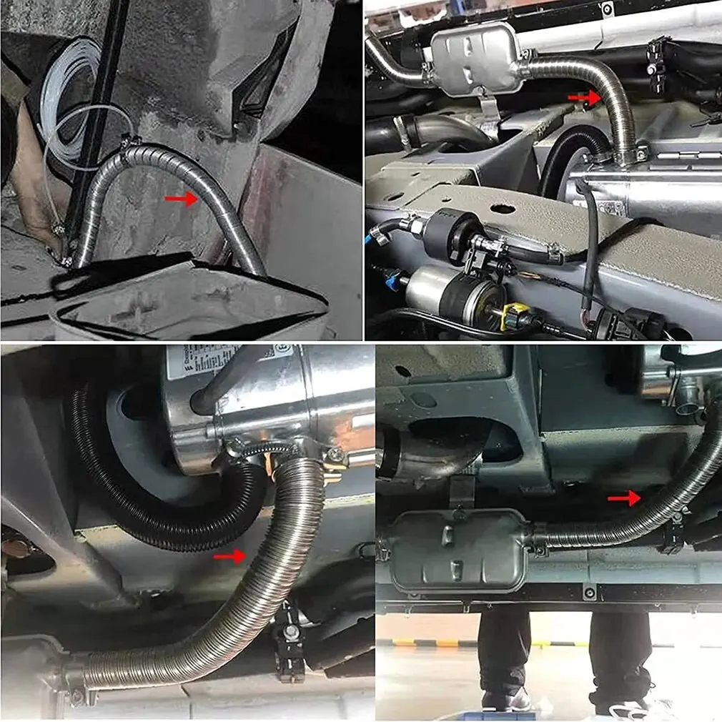 60-300cm Air Diesel Parking Heater Stainless Steel Exhaust Pipe Tube Gas  Vent Fuel Tank Car Heaters Accessories