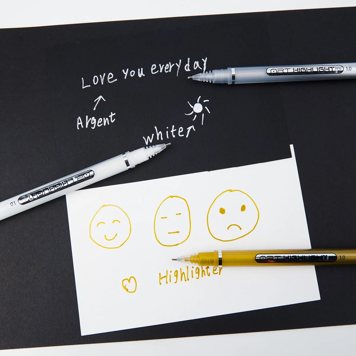 1mm Extra Fine Point Gel Pen Set White,Gold and Silver Gel Ink Pens for Artists White Pen White Ink Pen 3/6 Pack colored pens gel pen lettering pens drawing pen