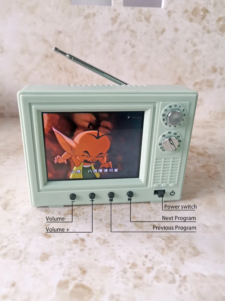 Retro Mini TV Television Watch Dollhouse Scene Model Miniature TV Model  Toys Kitchen Furniture Playable video