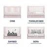 4-in-1 Convertible Crib with Storage Drawer - Greenguard Gold Certified, Blush Pink/Dark Pink 3