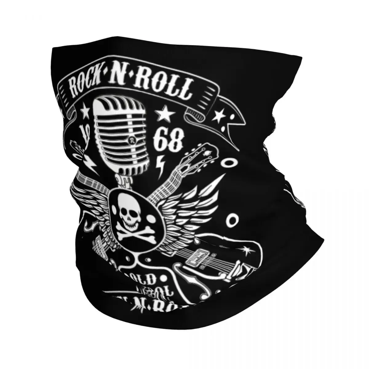 

Rock Skull Rockabilly Bikers Retro Rockers Winter Headband Neck Warmer Men Women Hiking Running Tube Scarf Face Bandana Gaiter