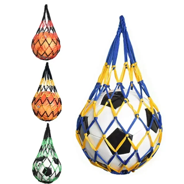 1P Ball Net Bag Basketball Tote Bag Youth Football Net Outdoor Sports Nylon Mesh Storage Ball Type Thickened Net Bag Ball Calcio 4