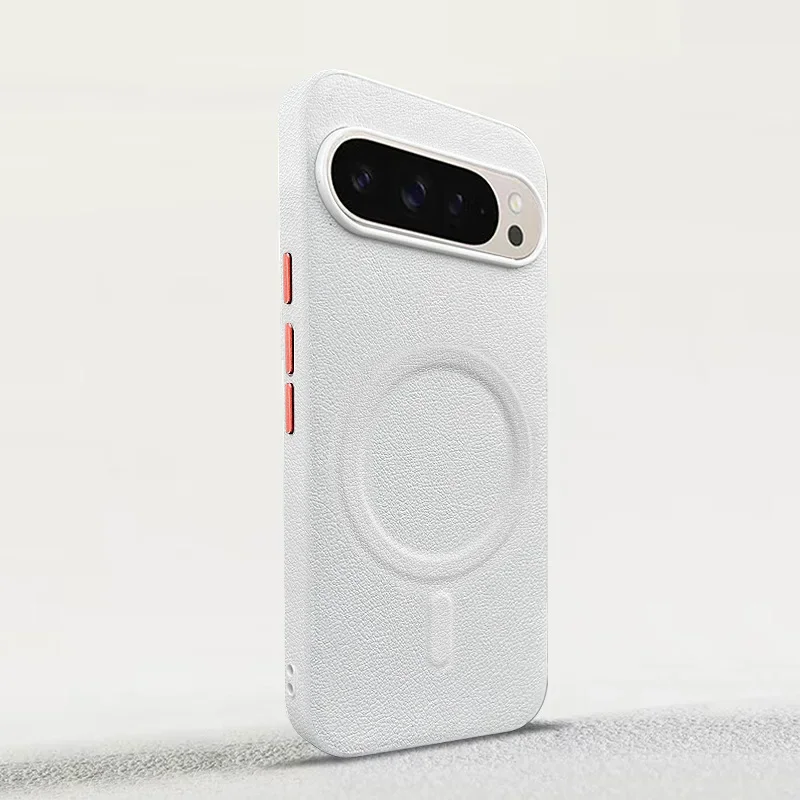 Magnetic Plain Leather Protective Phone Case and Back Cover