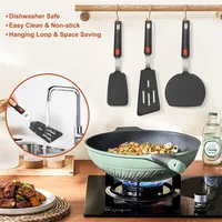 Spatule en Silicone pour Pots antiadhésifs, résistante aux hautes températures, haute qualité, outils de spatule à frire en acier à ressort, ustensiles de cuisine 6