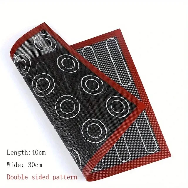 Reusable Perforated Silicone Baking Mat 2 Sides with Puff & Round Patterns Non-stick Oven Liner for Cookies Macaron Bread