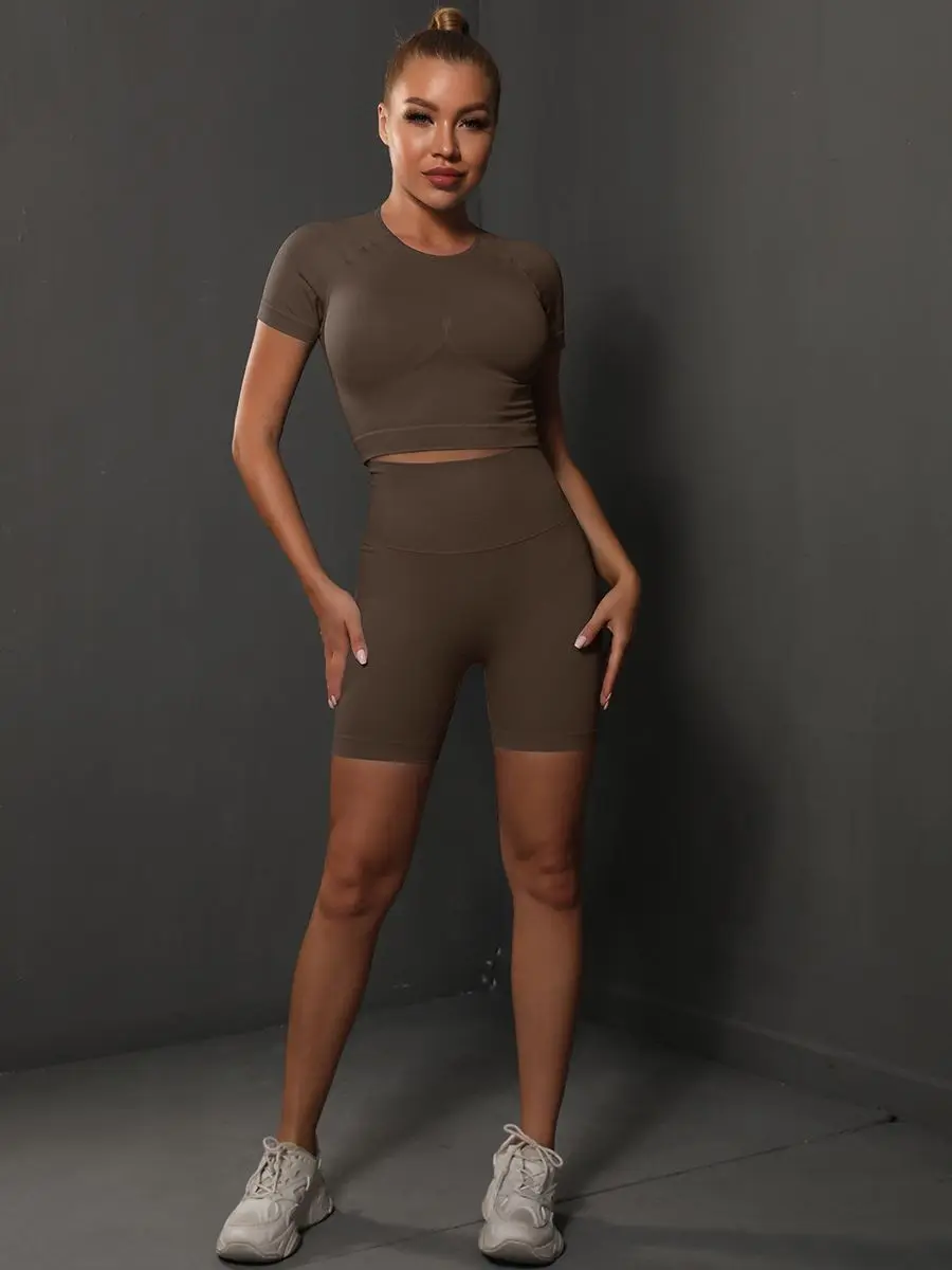 brown shorts fullset