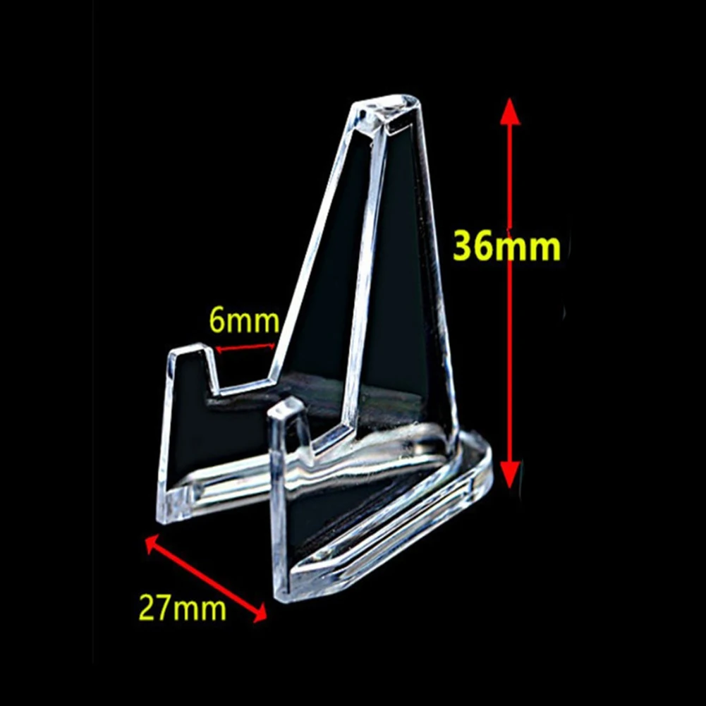 10 Pcs Acrylic Display Stand Transparent Triangle Commemorative Coin Watch Holder Display Rack For Exhibitions Shelf Home Decor