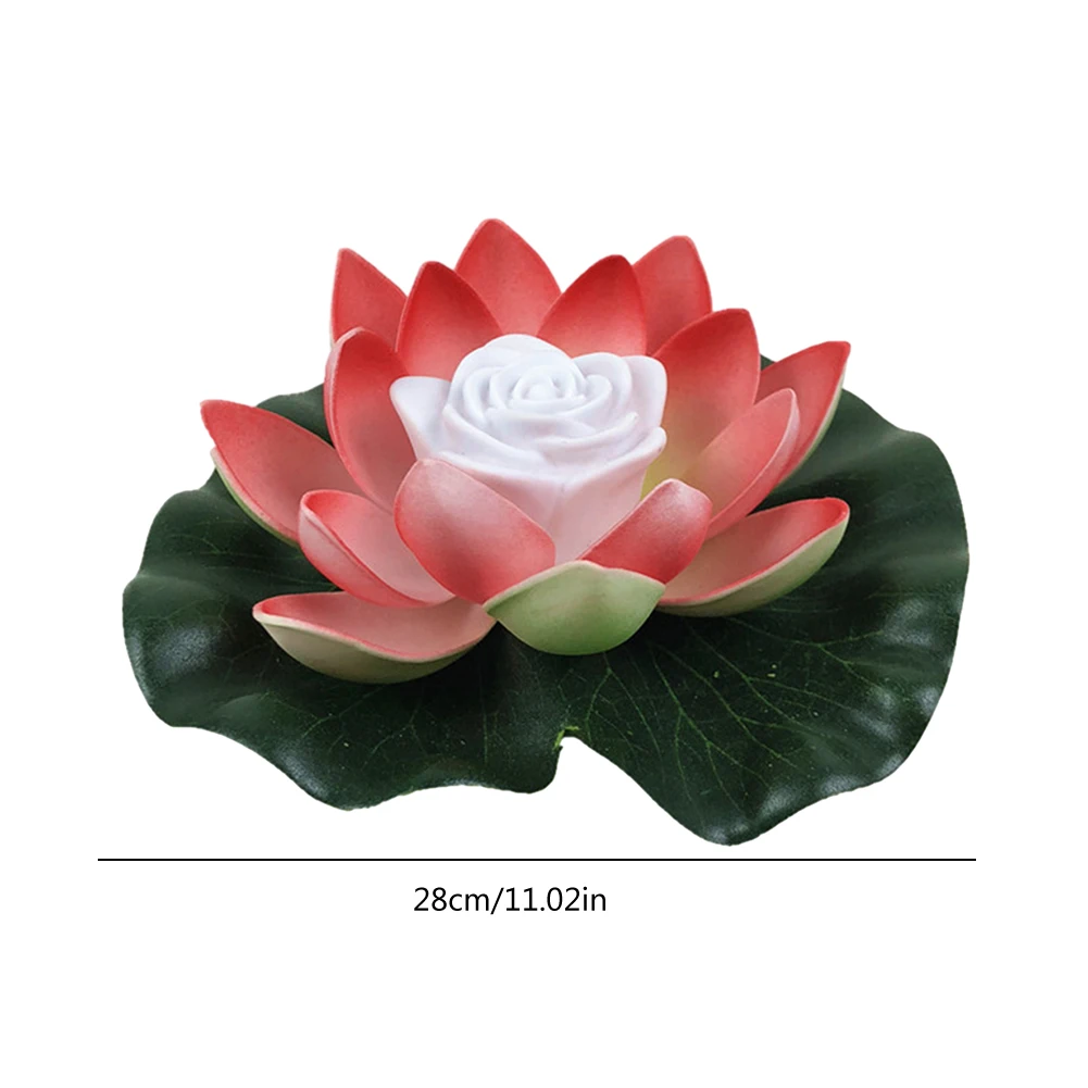 Energy Saving Battery Powered Lamp Night Light LED 18/28cm Artifical Floating Lotus Lotus Garden Pool Pond Fountain Decoration