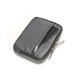 Compact Waterproof Nylon Wallet with Multi - Functional Card Holder and Keychain (GRAY)