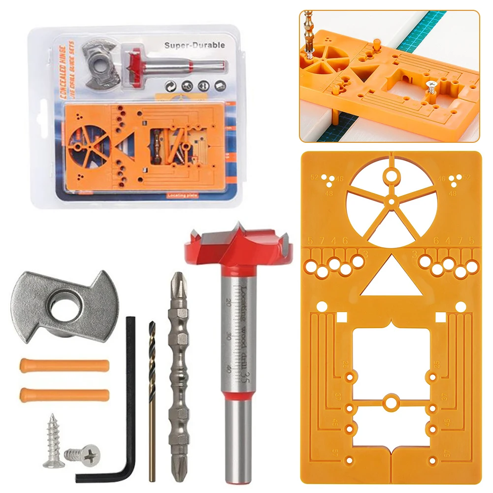 35mm Hinge Jig Position Tools Auxiliary Door Cabine Woodworking Hole Drilling Guide Locator Sets Formwork Saw Cutter Hand Tool