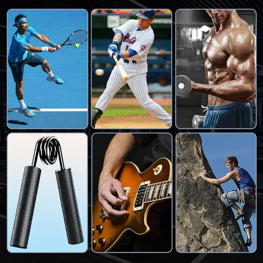 Grip Strength Trainer 6 Pack,50LB-300LB Metal Hand Grip Strengthener,Non-Slip Heavy-Duty Forearm Exerciser,Hand Gripper for Musc