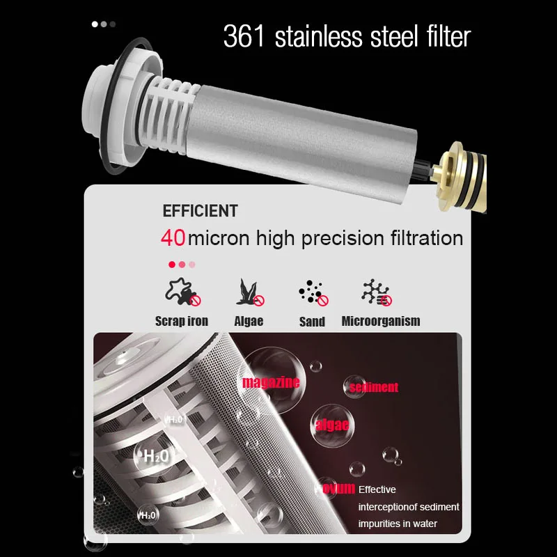JOYDEF Filter Purifier Whole House Spin Down Sediment Water Filter Central Prefilter System Backwash Stainless Steel Mesh
