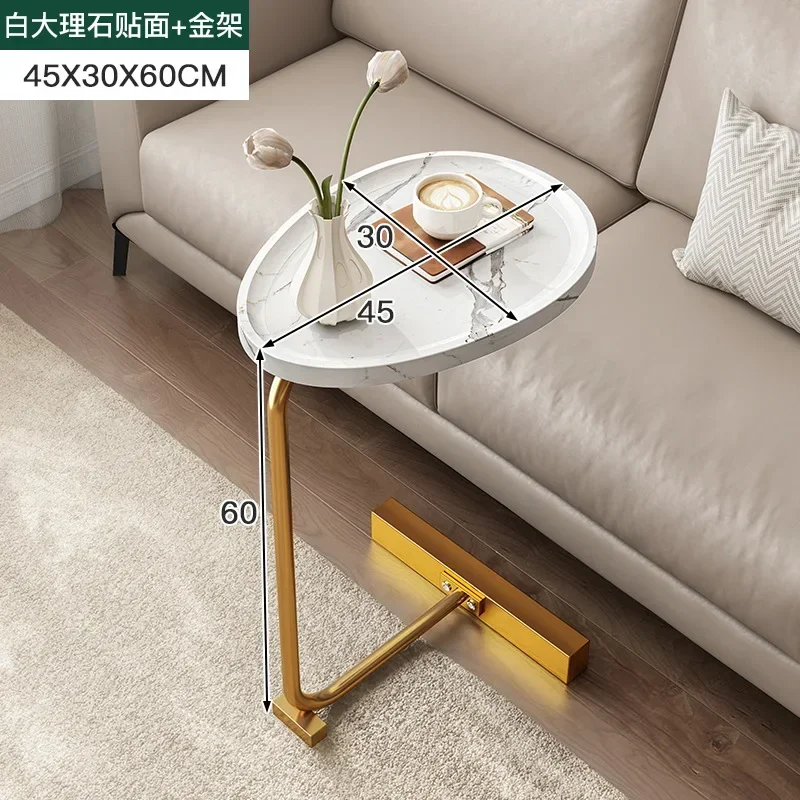 

AOLIVIYA Official New Light Luxury Side Table Small Apartment Home Living Room Balcony round Simple Sofa Bed Side Movable Small