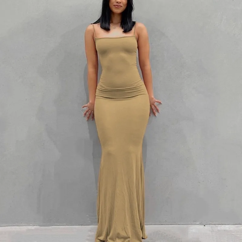 Sleeveless Backless Slim Sexy Maxi Dress Women Party Y2K Concise Bodycon Elegant Birthday Dresses Female Clothing