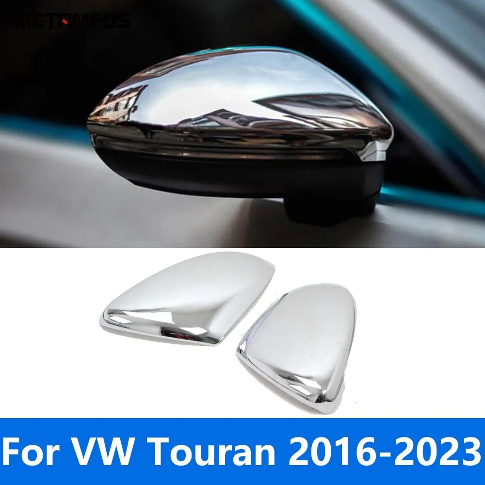 

Accessories For Volkswagen VW Touran 2016-2022 2023 Chrome Rearview Side Mirror Cover Trim Protection Cap Sticker Car Styling