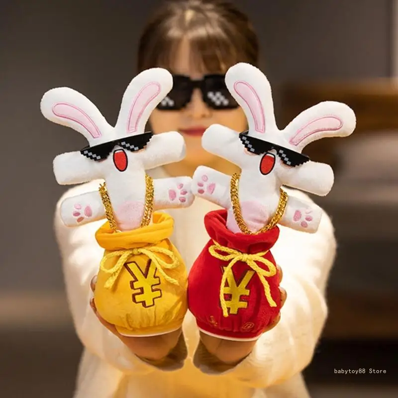 Y4UD Interaction Bounce Toy Speaking Electronic Plush Toy Jumping Rabbit USB Singing Sound Recording for Children