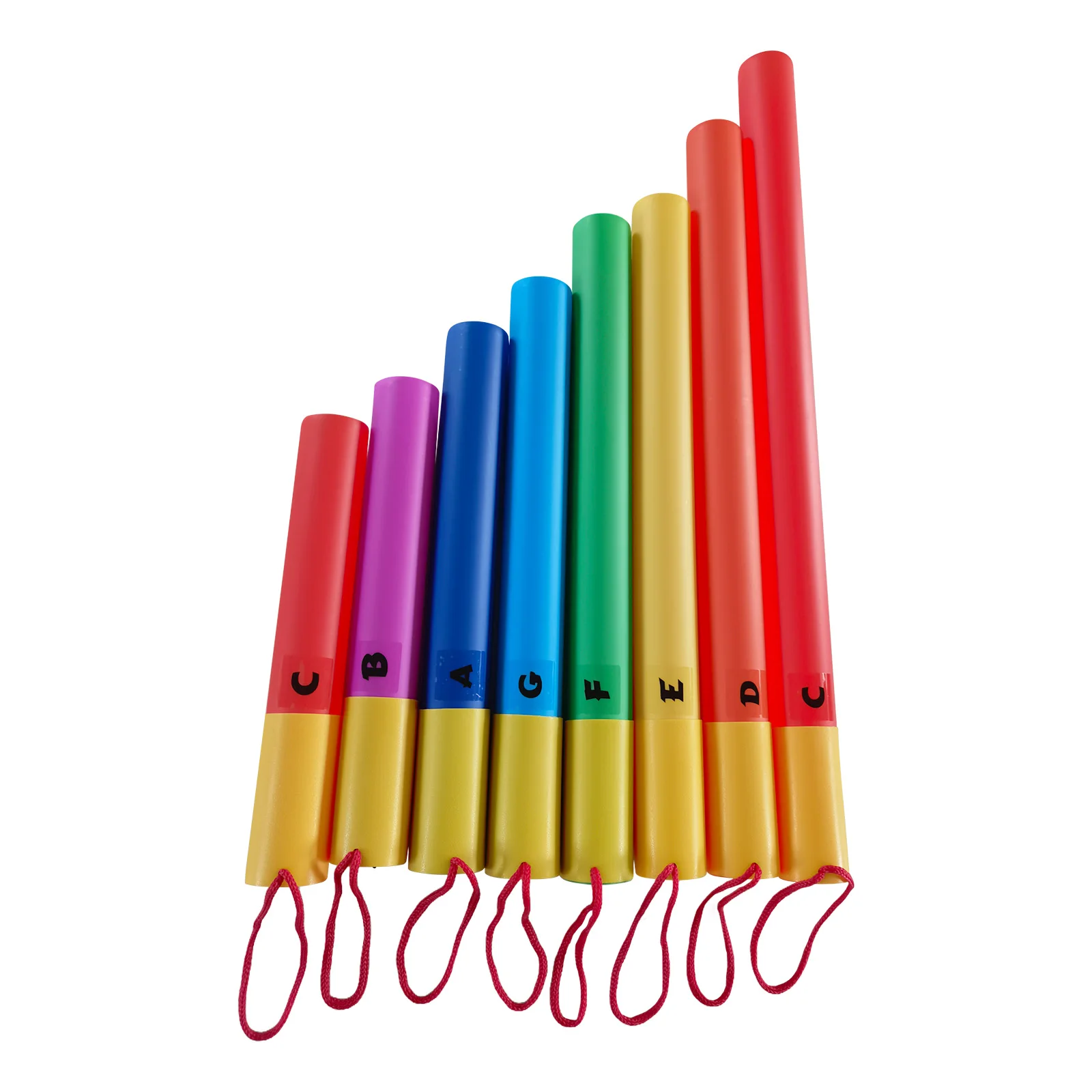 8Pcs Orff Percussion Instrument Octave Tube High School Low Sound Tube Portable color 8Tones set for Collective Performance