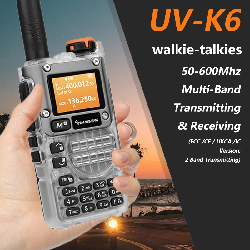 New Quansheng UV-K6 UHF VHF Walkie Talkie UV-K5(8) Full Band Type-C Scrambler NOAA Wireless Copy Frequency Transparent Ham Radio 3